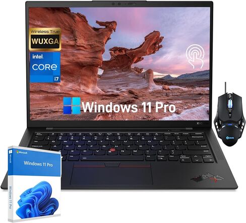 كمبيوتر محمول Lenovo Gen 11 ThinkPad X1 Carbon Business - شاشة لمس مضادة للتوهج WUXGA 100% sRGB مقاس 14 بوصة، Intel i7-1365U، ذاكرة وصول عشوائي LPDDR5 سعة 32 جيجابايت، محرك أقراص SSD سعة 1 تيرابايت، نظام Win 11 Pro، مع ترخيص Office 2021 وملحقاته in Saudi Arabia