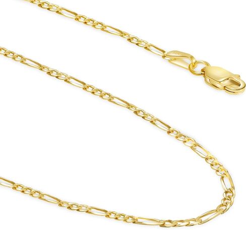 EVAYA Real Solid 14k Gold or Silver Figaro Chain (1.5mm-3mm Width, 16"-24" Length) - For Men & Women - Durable, Resistant to Tarnishing & Lasts a Lifetime in Kuwait