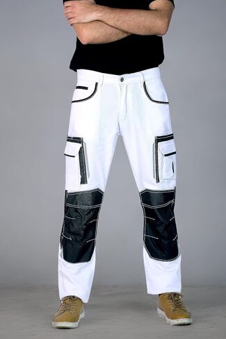 Mens Construction Pants Utility Work Heavy Duty Workwear Trousers Carpenter Knee Reinforcement Cordura Safety Pants in Saudi Arabia