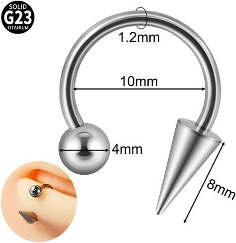 2Pcs 16G Stainless Steel Spike Horseshoe Rings Nose Septum Rings Lip Rings Daith Helix Cartilage Earrings Smily Piercing Jewelry for Women Men in Saudi Arabia