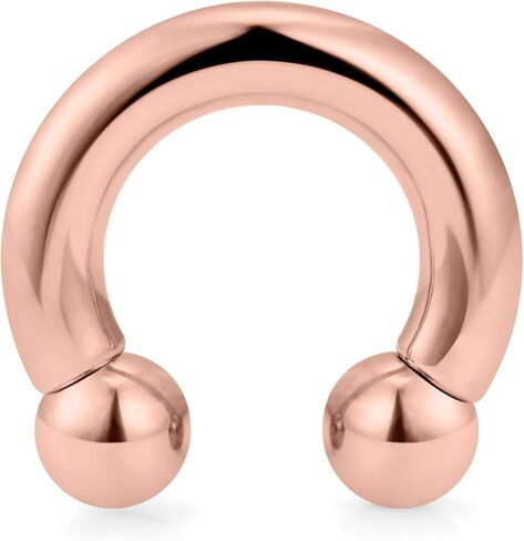 Kridzisw 2G 4G 6G 8G Large Septum Rings Ear Gauges Earrings 316L Surgical Steel Internally Threaded Rose Gold PA Ring Horseshoe Weight Lobe Earrings Pierceing Jewelry for Women Men Diameter 12mm 16mm in Saudi Arabia