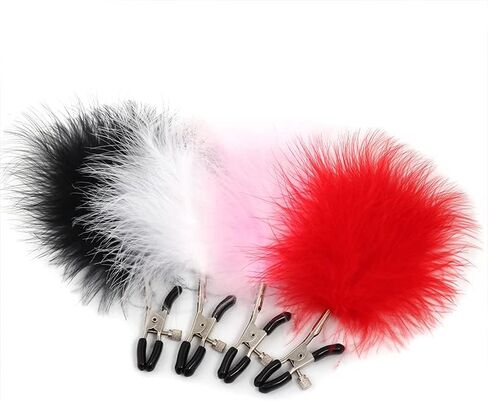 Fluffy Body Clamps Adjustable Pressure Body Clips Stainless Steel Body Ring Downy Nipple Clamps Non Piercing Body Jewelry in Saudi Arabia