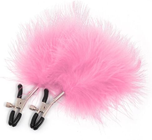 Fluffy Body Clamps Adjustable Pressure Body Clips Stainless Steel Body Ring Downy Nipple Clamps Non Piercing Body Jewelry in Saudi Arabia
