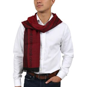 ROBERTO CAVALLI ESZ062 02000 Red Wool Blend Signature Mens Scarf for mens