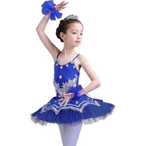 Girl's Skirted Leotards Ballet Dance Outfit Sparkle Tutu Princess Dress Ballerina Costumes with Arm Band 4-13Y … in Kuwait