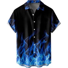 Hawaiian Shirts for Men Loose Short Sleeve Mens Beach Shirts Resort Casual Shirts