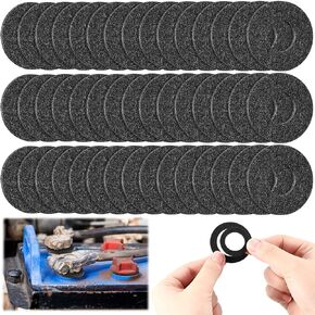 Nuanchu 50 Pcs Battery Terminal Anti Corrosion Washers Fiber Battery Terminal Protector Battery Post Shims Battery Anti Corrosion Pads for Car Marine Battery, Black