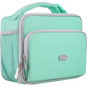 Amersun Kids Lunch Box, Insulated School Lunch Bag with Padded Liner Keep Food Warm Cold for Long Time,Water-resistant Thermal Travel Office Lunch Cooler for Girls Boy-2 Pocket,Light Blue