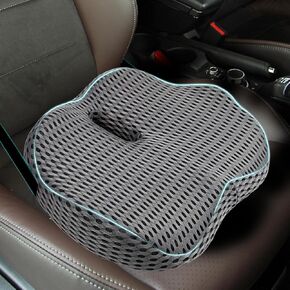 Car Seat Cushion for Driver/Passenger, Comfort Memory Foam Car Seat Cushions for Long Driving, Adjustable Strap, Improve Driving Vision/Posture, Sciatica Pain Relief Butt Pillow, Truck Car Seat Pad