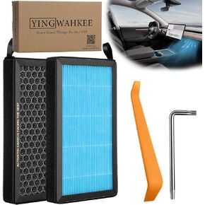 Tesla Model 3 / Model Y Air Filter with Neroli Fragrance, HEPA Tesla Air Filter Replacement with Extra Activated Carbon, Tesla HEPA Cabin Air Filter for Model 3 / Model Y (2 Pack)