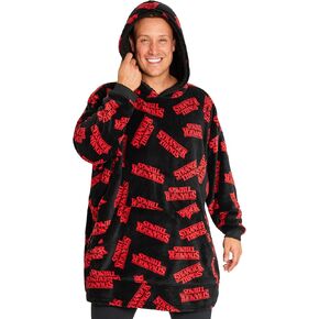 Stranger Things Blanket Hoodie for Adults and Teenagers - Cosy Oversized Fleece Hoodie One Size Sherpa Hood - Gifts for Her