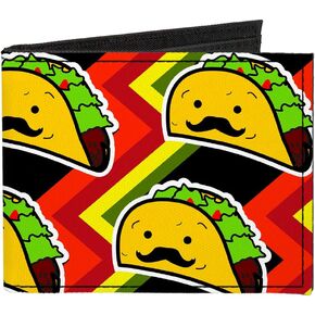 Buckle-Down Men's Standard Canvas Bifold Wallet Taco Man, 4.0" x 3.5"