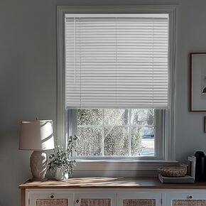CHICOLOGY Blinds for Windows, Mini Blinds, Window Blinds, Door Blinds, Blinds & Shades, Camper Blinds, Mini Blinds for Windows, Horizontal Window Blinds, Midnight White (Blackout), 12" W X 48" H