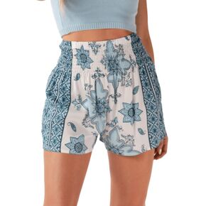 Lotus and Luna Flowy Beach High Elastic Waisted Boho Shorts…