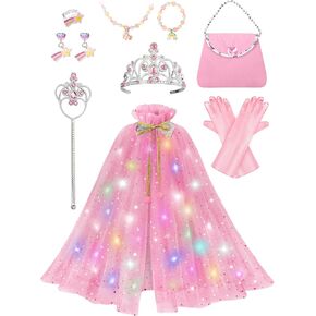 Princess Dress Up Costume for Girls 3 4 5 6 Years Old, Toddler Princess Clothes Cape, Christmas Birthday Party Gift