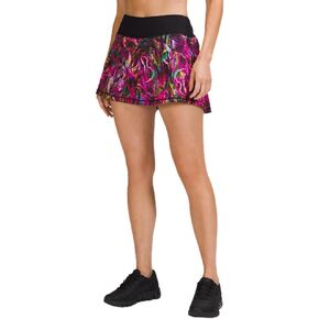 تنورة Lululemon Athletica Lululemon Pace Rival متوسطة الارتفاع (وردي تدفق مفرط متعدد/أسود، مقاس 4) in Kuwait