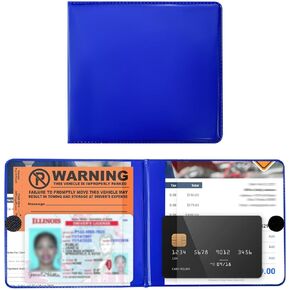 Car Insurance Holder, 5.23"× 4.72" Leather Auto Card Wallet for Organizing Registration and Insurance, Card Document Glove Box Holder, Universal Interior Car Accessories (Purple)