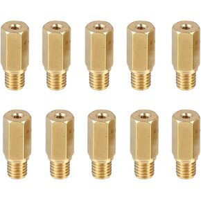 Motoforti Universal Motorcycle Carburetor Jets Main Jets Nozzles, 178 180 182 185 188 190 192 195 198 200, Durable, Metal, Gold Tone, 10pcs