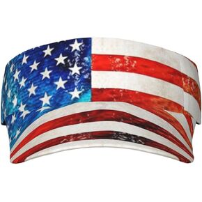 Cute Flag Sun Visor Hats Women Men Sun Protection Cap Hats Adjustable Summer Patriotic Flag Sports Visor Hats