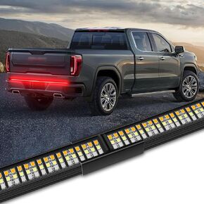 60'' Tailgate Light Bar Triple Row 864 LED Strip W/Running Brake Turn Signal Reserve Sequential Strobe Tailgate Light Strip for Truck Pickup Ford F150 F250 Chevy Silverado GMC Dodge Ram Toyota Tundra
