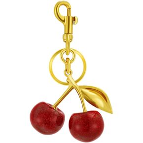 Lavie&Camus Cherry Bag Charm, Purse Charms Keychain with Key Ring and Clip, Glitter Charms Accessory for Women, Girls