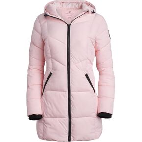 Spyder Women's Puffer Jacket - Cozy Hooded Long Puffer Jackets for Women with Hand Pockets - Soft Stretch Bubble Jacket S-XL