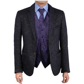 Epoint Men's Fashion Series Pattern Microfiber Dress Tuxedo Vest Neck Tie Set Mens