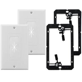 ZEXMTE in Wall Cable Management Kit with AC Outlets & USB Ports, Recessed Outlet Box，in Wall TV Power Kit, Hide Cords Recessed Wall Outlet for TV & Low Voltage Cables, White…