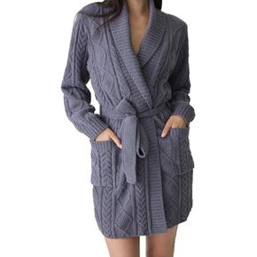 PJ Salvage Womens Cable Crew Lounge Robe