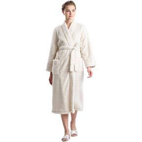 N Natori Womens Shimmer Plush Kimono Robe Length 48"