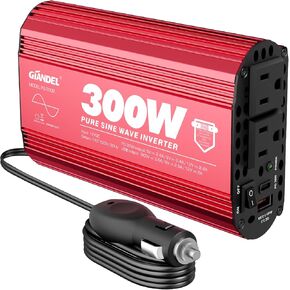 GIANDEL 1500 Watt Pure Sine Wave Power Inverter 12V DC to 120V AC,3100W Surge Peak Power,UL Listed GFCI Outlets,FCC Approved,USB-C36W,Remote with Battery Monitor for RVs,Campers,Off Grid Solar Setup