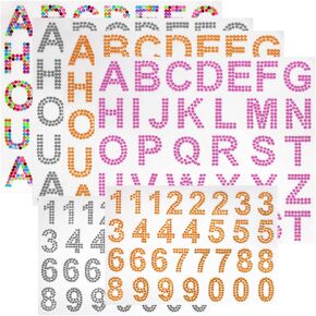 200pcs Rhinestone Letters Stickers, findTop Multicolor Gem Border Sticker, Self Adhesive for Grad Cap Decorations, Clothing Iron, Wall, Water Cup, Backpack, Mobile Phone and Other Decorations