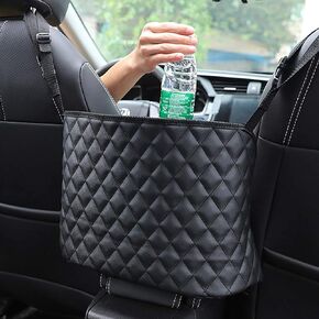 Car Pocket Handbag Holder Purse Hook for Car Leather Seat Back Organizer Holder Barrier of Backseat Pet Kids for Car Handbag Holder Between Two Seats of Car (Black)