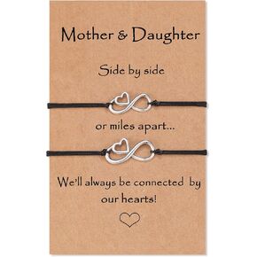 MANVEN Daughter Gifts from Mom Mother Daughter Bracelets Christmas Gifts Mommy and Me Heart Matching Wish Bracelets