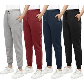 Women's Fleece Lined Jogger Sweatpants with Pockets Winter Thermal Athletic Lounge Pants for Women