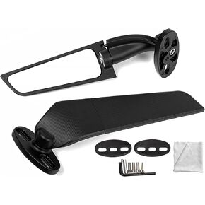 Rearview Mirrors Motorcycle Wing Mirrors Fit for Ninja 500 650 Ninja 400 ZX6R ZX10R ZX4RR ZX14R Suzuki GSXR 1000 600 750 GSX1300R Honda Suzuki Yamaha Adjustable Rotating Side Mirrors