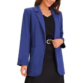 Allegra K Business Casual Blazer for Women's Long Sleeve Open Front Office Work Suit Jacket Blazers with Pockets