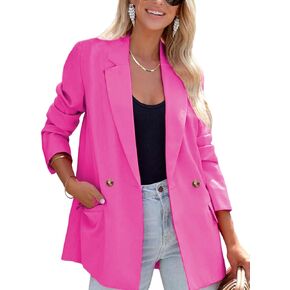 سترة نسائية كاجوال من ARTFREE بأزرار وطية صدر وأكمام طويلة للعمل، سترات عصرية للعمل مع جيوب in Kuwait