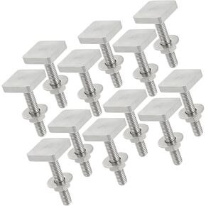 Car Roof Rack T Shaped Slot Bolt M6 W/Nuts Washer T Shaped Track Bolts Roof Rack Cargo Carrier Bolt Accessories Stainless Steel (Pack of 12) Replacement