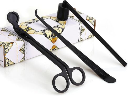 Candle Wick Trimmer, go deep into The Candle to Cut Spent Chips, Allow The Cleaner to Burn and Prevent Smoke buildup (Black-3 in 1) in Saudi Arabia