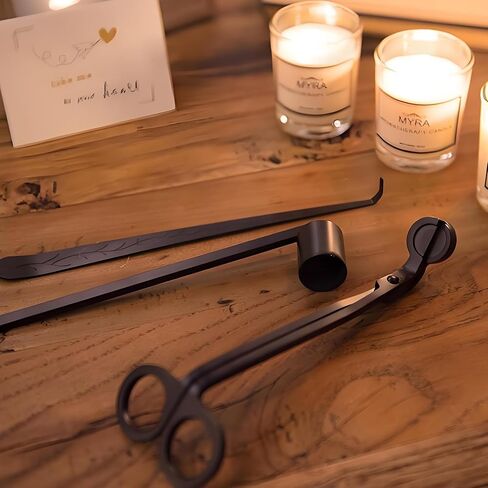 Candle Wick Trimmer, go deep into The Candle to Cut Spent Chips, Allow The Cleaner to Burn and Prevent Smoke buildup (Black-3 in 1) in Saudi Arabia