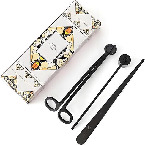 Candle Wick Trimmer, go deep into The Candle to Cut Spent Chips, Allow The Cleaner to Burn and Prevent Smoke buildup (Black-3 in 1) in Saudi Arabia