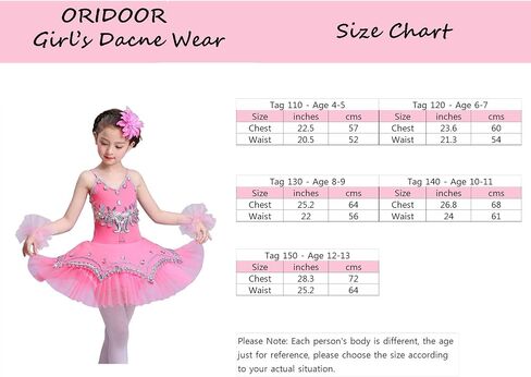 Girl's Skirted Leotards Ballet Dance Outfit Sparkle Tutu Princess Dress Ballerina Costumes with Arm Band 4-13Y … in Kuwait