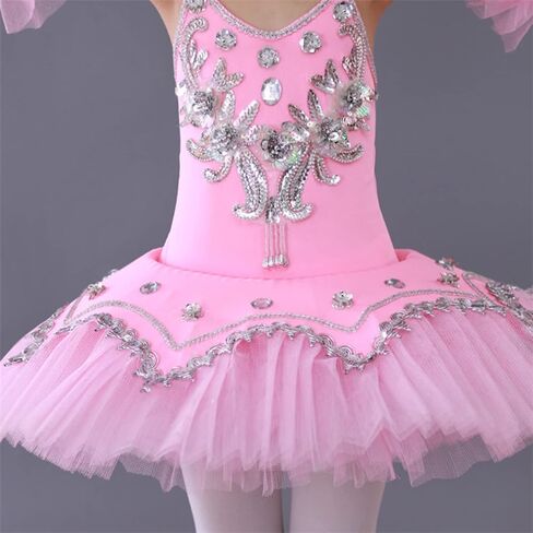 Girl's Skirted Leotards Ballet Dance Outfit Sparkle Tutu Princess Dress Ballerina Costumes with Arm Band 4-13Y … in Kuwait