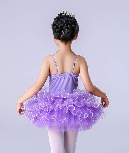 Girl's Skirted Leotards Ballet Dance Outfit Sparkle Tutu Princess Dress Ballerina Costumes with Arm Band 4-13Y … in Kuwait