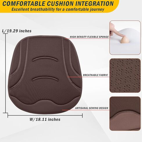 HOLDCY 2Pcs Car Seat Cushion – Ergonomic Comfort, Breathable Material, and Universal Fit, Anti-Slip Bottom for Secure Fit – Ideal for Cars, Office Chairs, and Long-Haul Trucks (Brown) in Kuwait