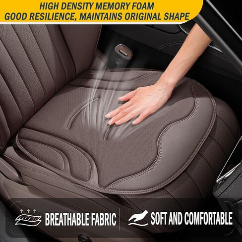 HOLDCY 2Pcs Car Seat Cushion – Ergonomic Comfort, Breathable Material, and Universal Fit, Anti-Slip Bottom for Secure Fit – Ideal for Cars, Office Chairs, and Long-Haul Trucks (Brown) in Kuwait
