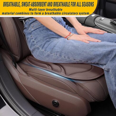 HOLDCY 2Pcs Car Seat Cushion – Ergonomic Comfort, Breathable Material, and Universal Fit, Anti-Slip Bottom for Secure Fit – Ideal for Cars, Office Chairs, and Long-Haul Trucks (Brown) in Kuwait