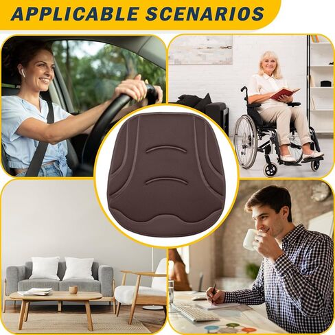 HOLDCY 2Pcs Car Seat Cushion – Ergonomic Comfort, Breathable Material, and Universal Fit, Anti-Slip Bottom for Secure Fit – Ideal for Cars, Office Chairs, and Long-Haul Trucks (Brown) in Kuwait