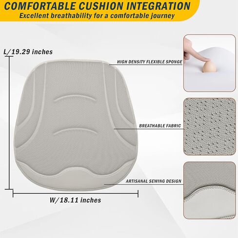 HOLDCY 2Pcs Car Seat Cushion – Ergonomic Comfort, Breathable Material, and Universal Fit, Anti-Slip Bottom for Secure Fit – Ideal for Cars, Office Chairs, and Long-Haul Trucks (Brown) in Kuwait